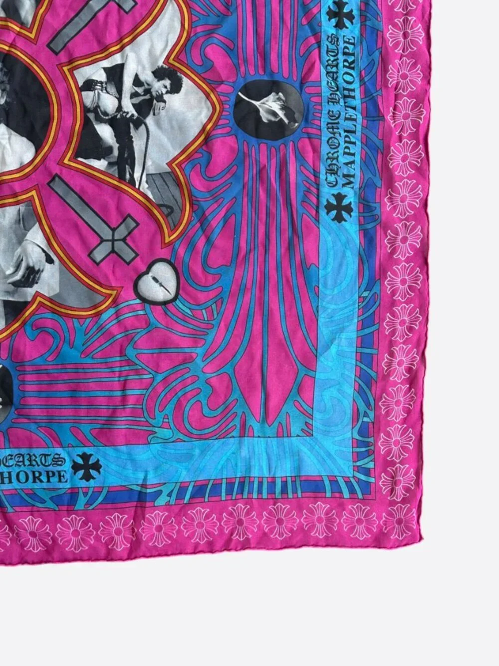 Chrome Hearts Mapplethorpe Pink & Blue Graphic Silk Scarf